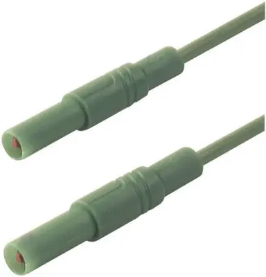 4 mm safety test lead\, silicone\, 2x plugs straight\, 200 cm