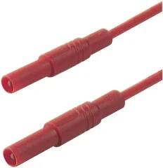 4 mm safety test lead\, silicone\, 2x plugs straight\, 100 cm