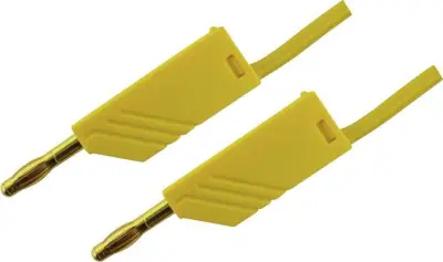 4mm PVC-test lead\, on both sides stackable plugs - Au\, 2\,5mm²\, 200 cm Merilni kabel 2m rumena\, SKS Hirschmann MLN 200/2\,5 934066703