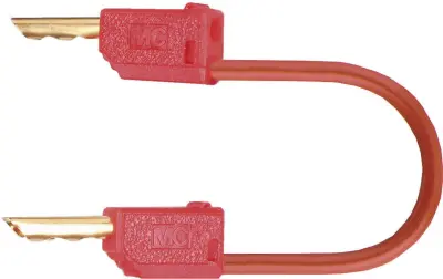 MultiContact merilni kabel LK2-F (lamelni vtič 2 mm - lamelni vtič 2 mm)\, 0\,6 m\, rdeče barve 28.0033-06022