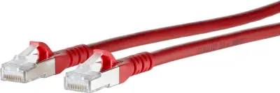 Metz Connect 1308450566-E RJ45 omrežni kabel\, Patch kabel CAT 6a S/FTP 0.50 m rdeča z zaščitnim zapornim zatičem 1 kos