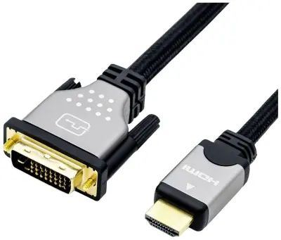 Roline DVI/HDMI kabel DVI-D 24+1-polni vtič, HDMI-A vtič 3 m črna, srebrna 11.04.5872 zaščiten, primeren za obojestranski priključek DVI kabel