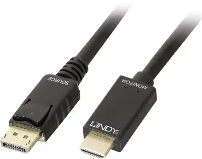 LINDY DisplayPort / HDMI adapterski kabel DisplayPort  vtič\, HDMI-A  vtič 1.00 m črna 36921  DisplayPort kabel