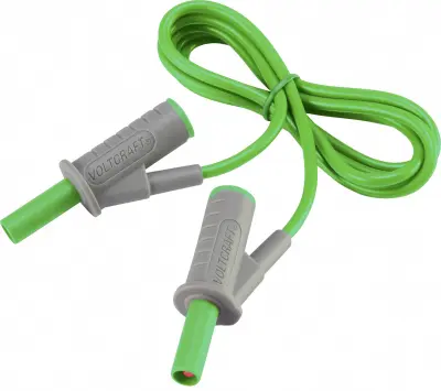 Visokofleksibilni varnostni merilni kabel [lamelni vtič 4 mm - lamelni vtič 4 mm] 1 m zelene barve MSB-501 10 A