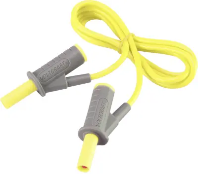 Visokofleksibilni varnostni merilni kabel [lamelni vtič 4 mm - lamelni vtič 4 mm] 1 m rumene barve MSB-501 10 A