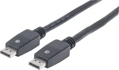 Manhattan DisplayPort kabel DisplayPort vtič, DisplayPort vtič 10 m črna 354134 4K UHD, zaščita iz folije, UL-certificirano, pozlačeni konektorji Disp