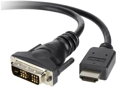 Belkin DVI / HDMI adapterski kabel DVI-D 18+1-polni vtič\, HDMI-A  vtič 3.00 m črna F3Y005BT3M pozlačeni konektorji\, lahko se privije DVI kabel