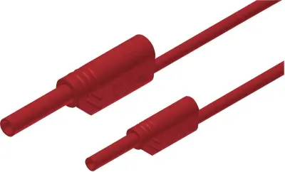 SKS Hirschmann MAL S WS 2-4 100/1 varnostni merilni kabel [lamelni vtič 4mm - lamelni vtič 2 mm] 1 m rdeča PVC merilni kabel SKS Hirschmann MAL S WS 2