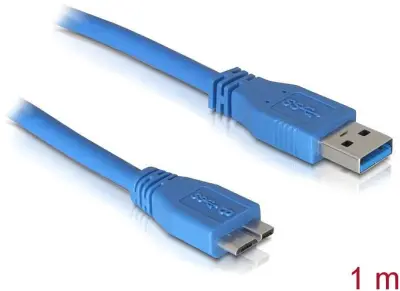 Delock USB kabel USB 3.2 gen. 1 (USB 3.0) USB-A vtič\, USB-mikro-B 3.0 vtič  1.00 m modra pozlačeni konektorji 82531