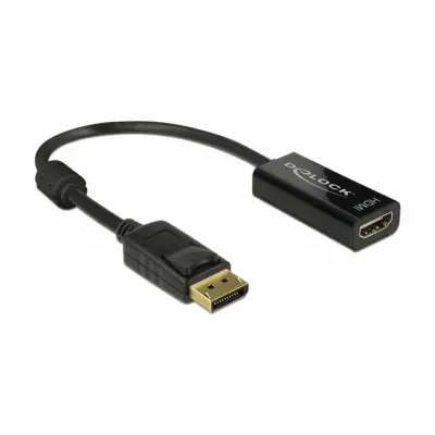 Delock DisplayPort / HDMI adapterski kabel DisplayPort  vtič\, HDMI-A  vtičnica 0.20 m črna 62609 pozlačeni konektorji DisplayPort kabel