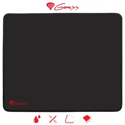 GENESIS CARBON 500 M LOGO, vodoodporna, zaščiteni robovi, 300X250mm, Gaming podloga črna