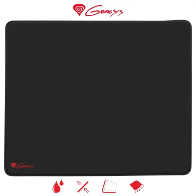 GENESIS CARBON 500 L LOGO, vodoodporna, zaščiteni robovi, 400x330mm Gaming podloga črna