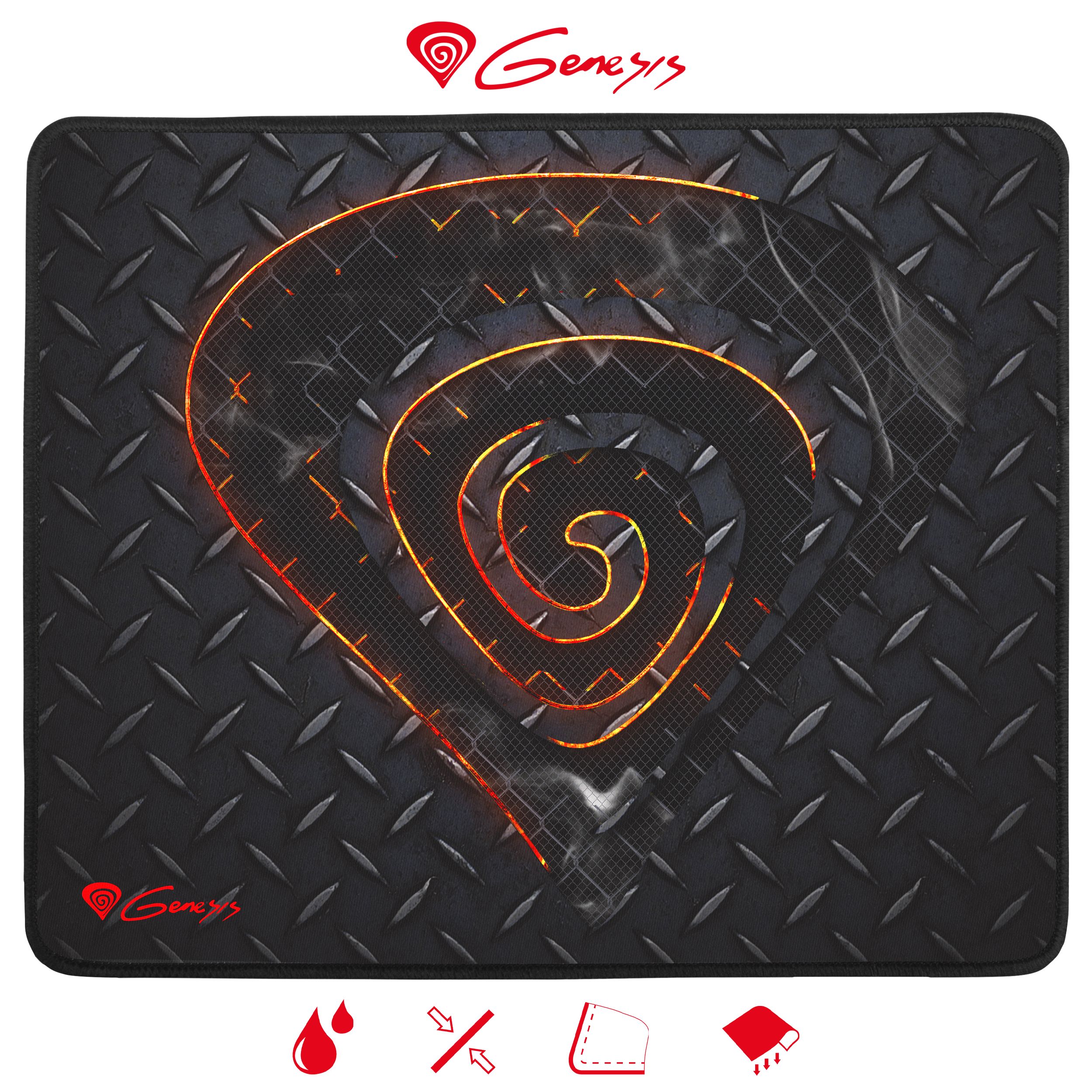 Genesis carbon 500 M STEEL, vodoodporna, zaščiteni robovi, 300X250mm Gaming podloga črna