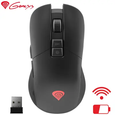 GENESIS ZIRCON 330, RGB osvetlitev, 7 prog. tipk, 3200dpi, polnilna baterija, kabel 1.8m gaming optična brezžična miška