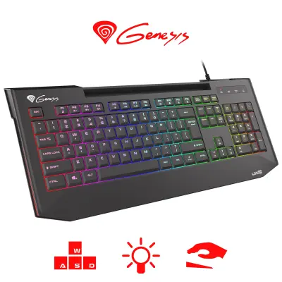 GENESIS LITH 400 RGB X-SCISSOR, RGB osvetlitev, USB-HUB, Anti-Ghosting, Super Slim gaming tipkovnica
