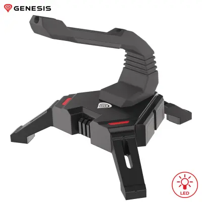 GENESIS VANAD 200 mouse bungee fleksibilna roka, protizdrsne noge, LED osvetlitev, držalo za kabel miške črno