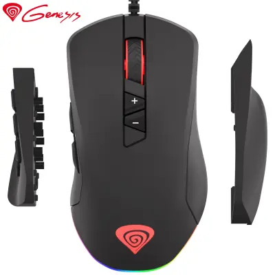 GENESIS XENON 770, RGB osvetlitev, 14 prog. tipk, 10200dpi, kabel 1.8m profesionalna gaming optična miška