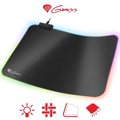 GENESIS BORON 500 M, RGB večbarvna osvetlitev, zaščiteni robovi, 350x250mm vrhunska Gaming podloga