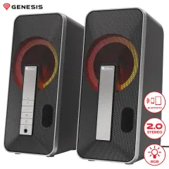 GENESIS HELIUM 100BT RGB STEREO 2.0, 10W RMS, RGB LED osvetlitev, 3.5mm audio jack, Bluetooth 5.0, računalniški zvočniki
