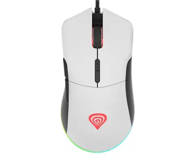 GENESIS Krypton 550, RGB osvetlitev, 7 prog. tipk, 8.000dpi, spomin, aplikacija, profi gaming optična miška bela