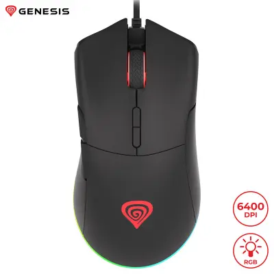 GENESIS Krypton 290, RGB osvetlitev, 7 prog. tipk, 6.400dpi, spomin, aplikacija, gaming optična miška črna