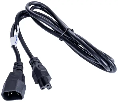 Akyga tok priključni kabel [1x deteljičast ženski konektor C5 - 1x moški konektor IEC\, C14] 1.50 m črna