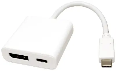 Roline 12.03.3221 USB-C/Mini-DisplayPort adapterski kabel [1x moški konektor USB-C - 1x ženski konektor DisplayPort, USB-C vtičnica (power delivery)]