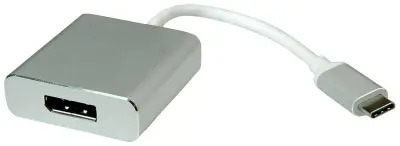 Roline 12.03.3220 USB-C® / DisplayPort adapterski kabel [1x moški konektor USB-C® - 1x ženski konektor DisplayPort] srebrna  0.10 m