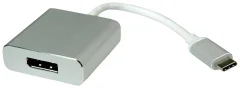 Roline 12.03.3220 USB-C® / DisplayPort adapterski kabel [1x moški konektor USB-C® - 1x ženski konektor DisplayPort] srebrna  0.10 m