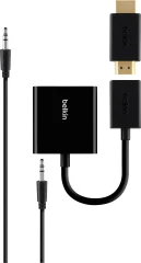 HDMI / VGA adapter [1x VDMI-vtičnica - 1x VGA-vtičnica\, klinken-vtičnica 3.5 mm] črne barve Belkin
