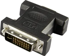DVI / VGA Adapter [1x DVI-vtič 24+5pol. - 1x VGA-vtičnica] črne barve Renkforce
