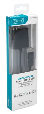 Digitus DB-340409-001-S DVI/DisplayPort adapter [1x moški konektor DisplayPort - 1x ženski konektor DVI, 24 + 5 polov] črna okrogel, dvojno oklopljen,