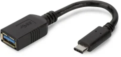 Digitus USB 3.0 adapter [1x USB 3.2 gen. 1 vtičnica A (USB 3.0) - 1x USB 3.2 gen. 1 vtič C (USB 3.0)] AK-300315-001-S okrogel\, primeren za obojestranski priključek \, dvojno oklopljen