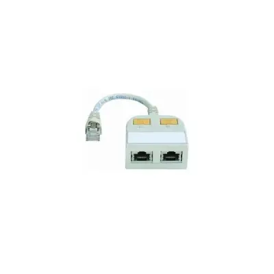 Telegärtner RJ45 omrežni\, ISDN Y-adapter  [1x RJ45 vtič - 2x RJ45 vtičnica] 15.00 cm sivo-bela (RAL 7035)
