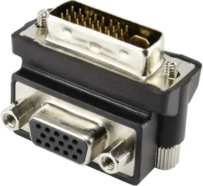 Renkforce RF-4128855 DVI / VGA adapter [1x moški konektor DVI\, 24 + 5 polov - 1x ženski konektor VGA] črna