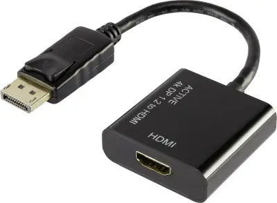 DisplayPort / HDMI adapter [1x DisplayPort vtič - 1x VDMI-vtičnica] črne barve s pozlačenimi vtičnimi kontakti renkforce