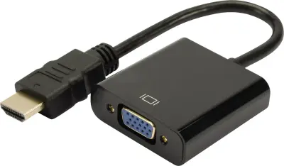 Digitus DA-70461 HDMI / VGA adapter [1x moški konektor HDMI - 1x ženski konektor VGA, priključna doza za 3,5mm banana moški konektor] črna 10.00 cm