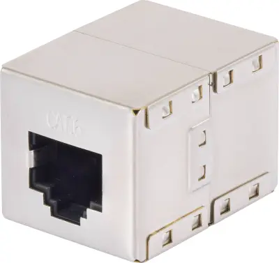 RJ45 omrežni adapter CAT 6 [1x RJ45-vtičnica - 1x RJ45-vtičnica] 0 m iz železa renkforce