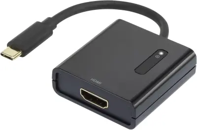 Renkforce RF-4472892 USB / HDMI adapter [1x moški konektor USB-C® - 1x ženski konektor HDMI] črna pozlačeni konektorji 15.00 cm