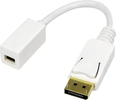 LogiLink CV0040 DisplayPort adapter [1x moški konektor DisplayPort - 1x ženski konektor mini Displayport] bela pozlačeni konektorji 15.00 cm