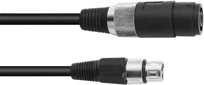 Omnitronic 3022050N XLR priklučni konektor [1x XLR vtič 3-polni - 1x XLR vtičnica 3-polna] 5.00 m črna
