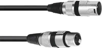 Omnitronic 3022075B XLR priklučni konektor [1x XLR vtič 3-polni - 1x XLR vtičnica 3-polna] 0.20 m črna