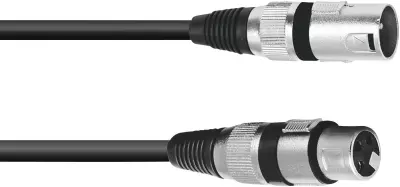 Omnitronic 30220405 XLR priklučni konektor [1x XLR vtič 3-polni - 1x XLR vtičnica 3-polna] 1.00 m črna