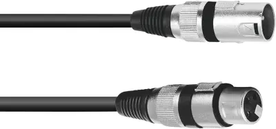 Omnitronic 3022045N XLR priklučni konektor [1x XLR vtič 3-polni - 1x XLR vtičnica 3-polna] 1.50 m črna
