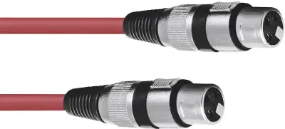 Omnitronic 30220900 XLR priklučni konektor [1x XLR vtič 3-polni - 1x XLR vtičnica 3-polna] 1.50 m rdeča