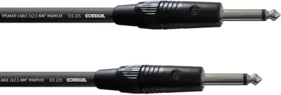 Zvočniški kabel CordialR CLS 225, 2 x 2,5 mm2, črn, 10 m, 6,3 mm banana/6,3 mm banana CPL 10 PP 25