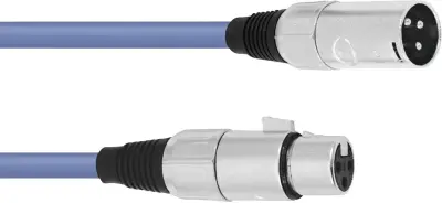 Omnitronic 3022010L XLR priklučni konektor [1x XLR vtič 3-polni - 1x XLR vtičnica 3-polna] 3.00 m modra