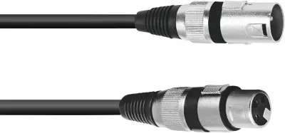 Omnitronic 3022055N XLR priklučni konektor [1x XLR vtič 3-polni - 1x XLR vtičnica 3-polna] 10.00 m črna