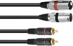 Omnitronic 3022522C XLR adapterski kabel [2x XLR vtič 3-polni - 2x moški cinch konektor] 1.50 m črna