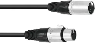 Omnitronic 30220768 XLR priklučni konektor [1x moški konektor XLR 5-polni - 1x ženski konektor XLR 5-polni] 3.00 m črna